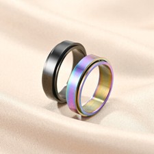 Anello Rotante Antiansia per Uomo e Donna Anello in Acciaio Inox! ▽
