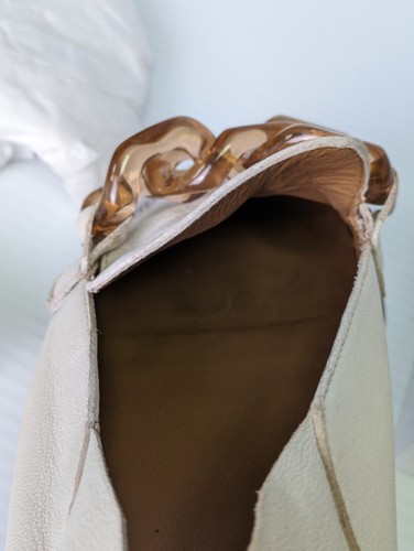 See by Chloe Leder Slipper Halbschuhe Schildpatt Kettenglied Größe 6,5 Elfenbein - Bild 21 von 23