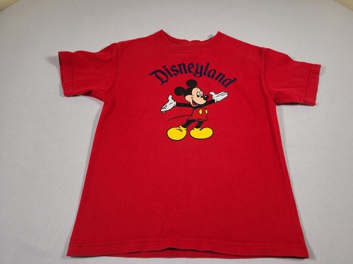 VINTAGE DISNEY MICKEY MOUSE Shirt Kids Small Sz 6 Red 80s Cartoon USA Made