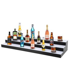LED Lighted Liquor Bottle Display, 3 Tiers 40 Inch Liquor Shelves with RF Remote