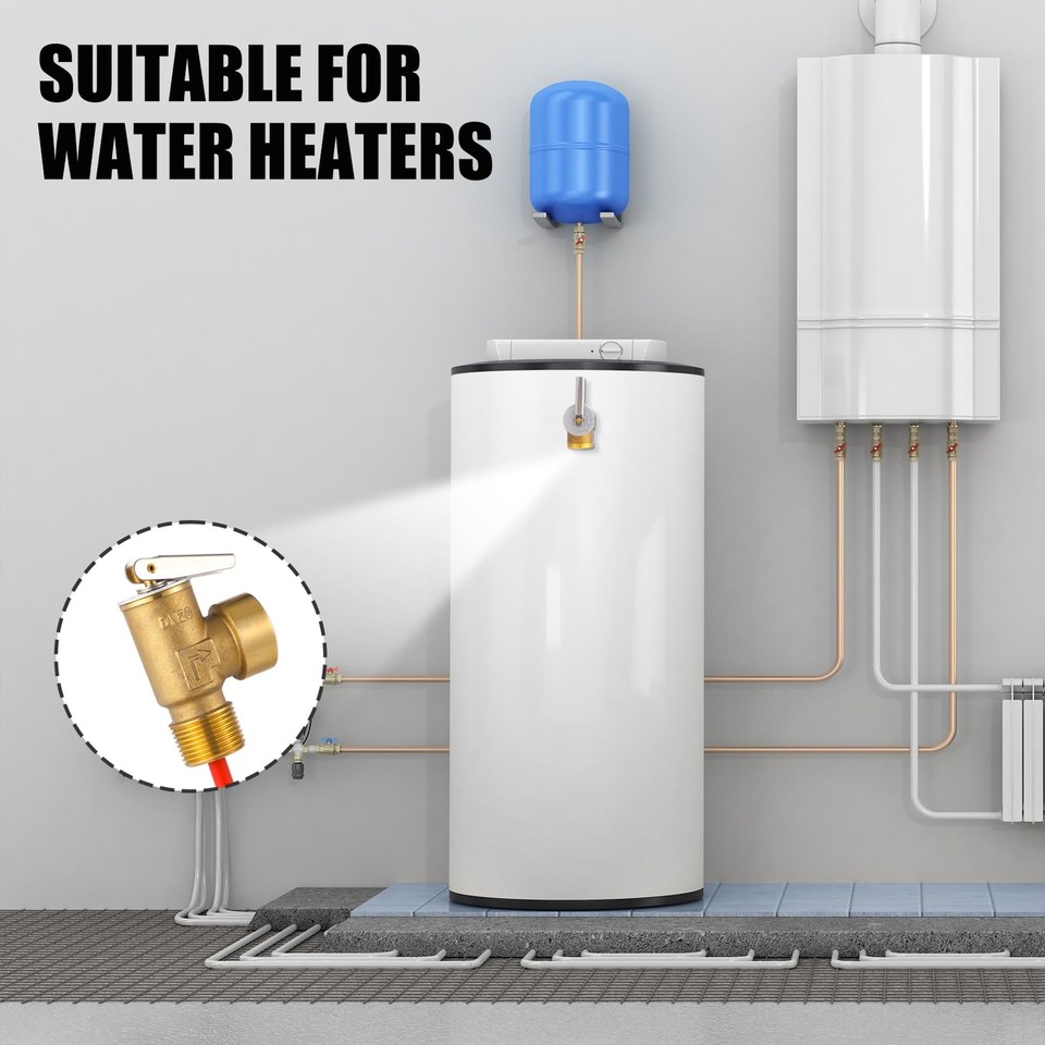 Temperature and Pressure Relief Valve RV Water Pressure Regulator 210°f