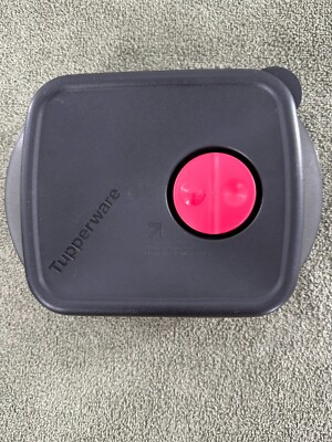 Tupperware 3385A-4 2.5 Cup/600 ML Black and Red Vented Storage Container.