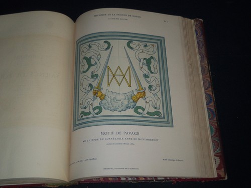 1870 HISTOIRE DE LA FAIENCE DE ROUEN VOLUME BY ANDRE POTTIER - 58 PLATES - Z 66 - Picture 4 of 7