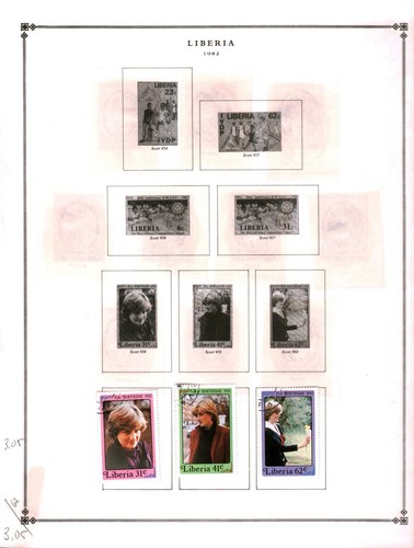 Collection, LIBERIA Part C Scott Album Page, 1979/1984, Cat $84, Mint & Used - 第 14/16 張圖片