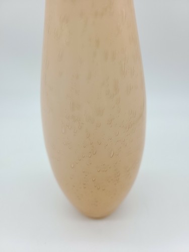 Pink/Peach Art Glass Cased Bullicante Bubbles Bottle Vase 2.5"x7.5" - Picture 3 of 7