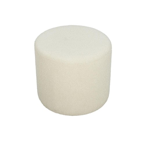 Lifestyle Solutions Ottoman19"x19"x16.7" Snow Upholstered Wood Frame Portable - Picture 2 of 2