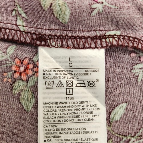 Old Navy Dress Women L Burgundy Floral Maxi Front Slit Puff Sleeves Boho Peasant - Picture 11 of 14