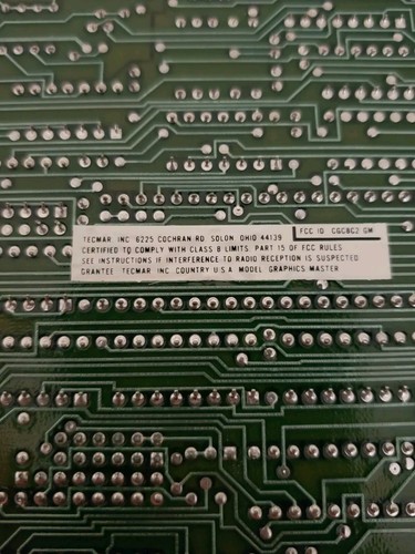 1983 Tecmar Inc. 200037 Graphic Master Board- UNTESTED - Picture 10 of 12