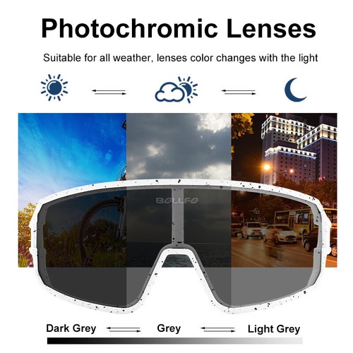 Polarized Cycling Sunglasses Photochromic Lens Windproof Bike Glasses MTB Sports - Picture 3 of 15