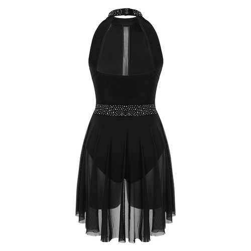 Vestido de baile ceñido al cuerpo figura patinaje ballet competencia leotardo moderno - Imagen 18 de 73