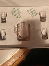 VINTAGE MOSSER GLASS THE JENNIFER MINIATURE SET 11 COMPLETE IN BOX