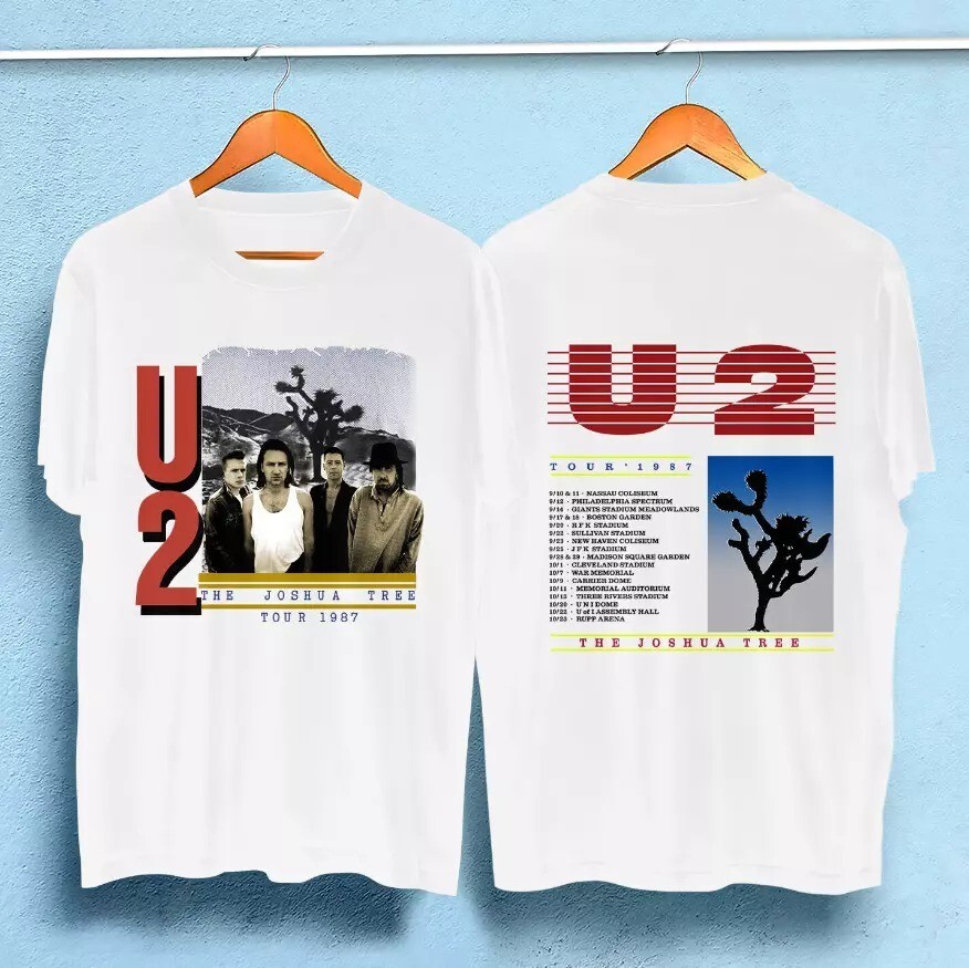 【80's】 U2 JOSHUATREE USA TOUR 87's Tee Vintage 80s U2 Joshua Tree Tour Tee Shirt 1987 Meadowlands T