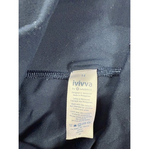 Ivivva by Lululemon Girls Active Leggings Mesh Panels Athletic Blue Size 14 - Picture 4 of 5