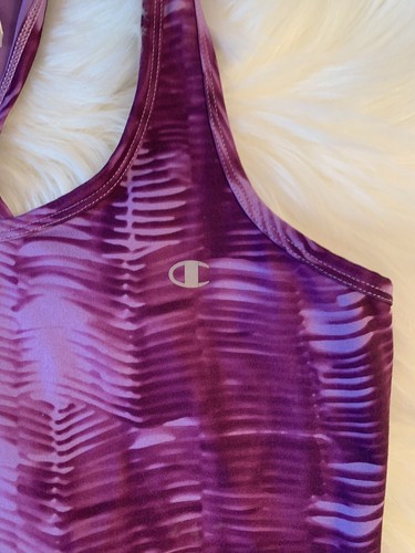 Champion Gear Sz XSmall Purple Racerback Stretch Tank Striped Pattern - Picture 2 of 12