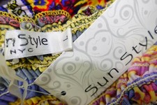 Sun Style Womens Size M L XL Mini Floral Plum Yellow Boho Summer Beach Dress