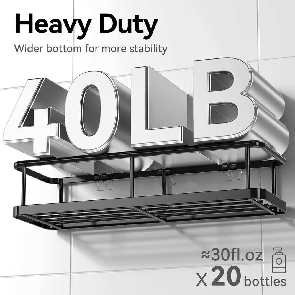 6 Pack Large Shower Caddy Organizer with Soap Holder and 12 Hooks