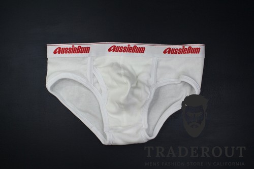 AussieBum Men white classic original ribbed brief underwear Size S M L XL - Picture 9 of 10