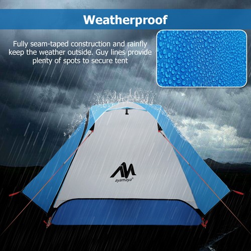 2 Person Backpacking Tent Camping Hiking Double Layer Lightweight Outdoor Travel - Picture 4 of 11