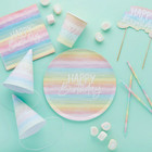 Pastel Party Tableware Decorations Plates Cups Napkins Tablecover Party Supplies