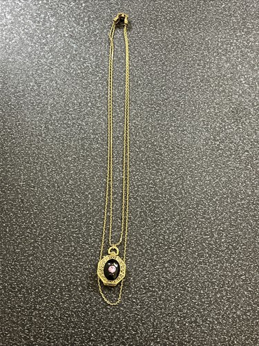 Vintage GOLDETTE signiert 2 Strang Kette Halskette emailliert Medaillon Anhänger - Bild 3 von 11