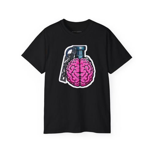 Brain Grenade Graphic Tee, Unisex T-Shirt, Concept Art Shirt, SICKHIPPO Graphic - Picture 14 of 37