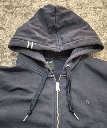 Mens Replay Full Zip Hoodie XL Navy - Picture 3 of 8
