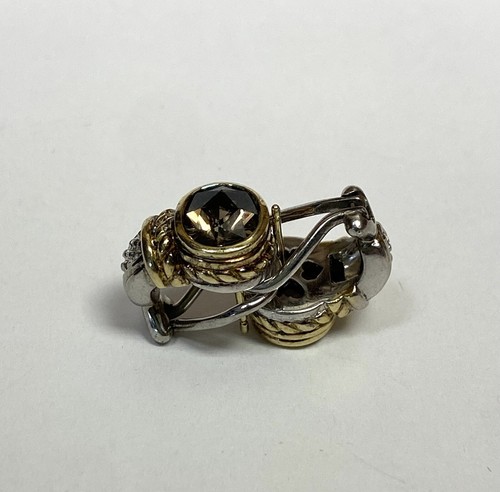 18K Judith Ripka Designed With Sterling Silver 925 & Gemstone Earrings - Picture 15 of 15