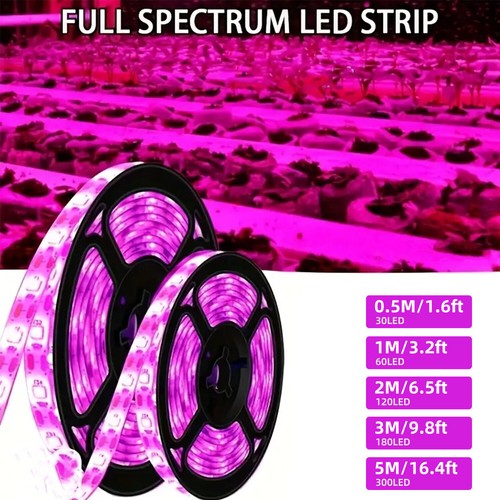LED Grow Light Strip Full Spectrum Lamp for Indoor Veg Plants Waterproof 5 Sizes - Picture 1 of 18