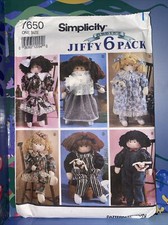 Vintage 22" Rag Cloth Doll And Clothes Bunny Uncut Pattern Simplicity 7650