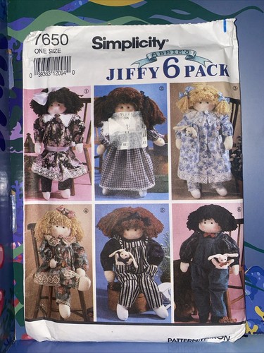 Vintage 22" Rag Cloth Doll And Clothes Bunny Uncut Pattern Simplicity 7650 - Picture 1 of 3