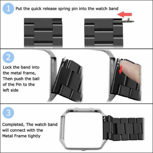 For Fitbit Blaze Tracker Stainless Steel Wristband Watch Band Strap Metal Frame - Picture 7 of 32