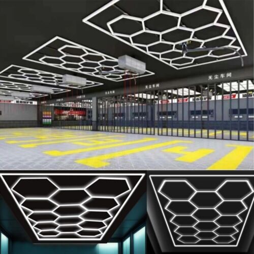 Hexagon LED Lighting 14 Hex Car Detail Garage Workshop Retail Lamp #-