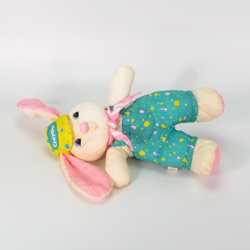 Hallmark Crayola Plüschtier Osterhase Kaninchen geschwollen Nylon Vintage Plüschtier 90er Jahre Puppe - Bild 15 von 17