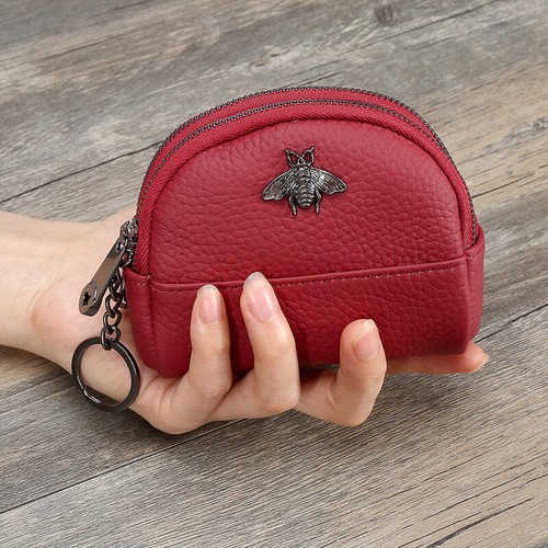 Women Leather Wallet Card Holder Small Clutch Mini Coin Purse with Keychain Gift - Picture 13 of 17