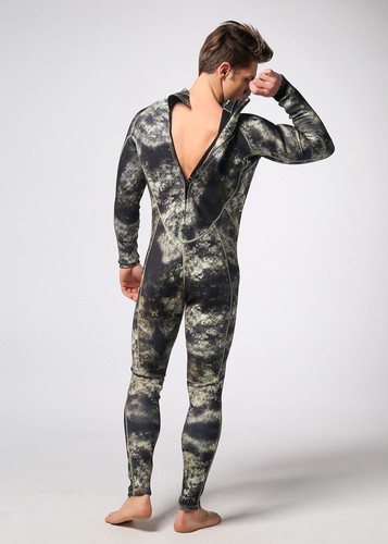 1.5mm Camo Diving Suit One Piece Freediving Spearfishing Underwater Wetsuit - Picture 2 of 8