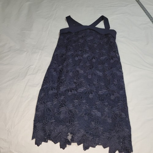 Banana Republic Dress Limited Edition Navy Floral Lace Shift Dress Size 6 NWT - Picture 6 of 10