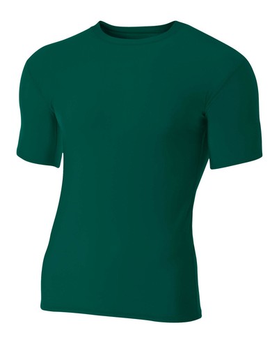 A4 Mens 80% Polyester / 20% Spandex Short Sleeves Compression Crew N3130 XS-3XL - Picture 4 of 11