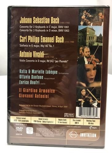 Katia and Marielle Labeque J S Bach C P E Bach Antonio Vivaldi DVD NEW - Bild 2 von 5