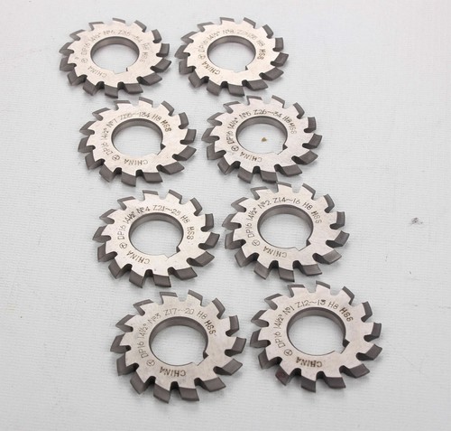 8 Pcs/Set Involute Gear Cutter DP8 DP10 DP16 DP20 DP22 PA14-1/2 HSS 8H Set No1-8 - Picture 6 of 9