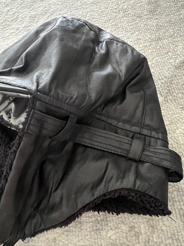 Mad Bomber Vegan Leder Erwachsene Trapper Mütze Schwarz Super Weich, Warm Verstellbar - Bild 7 von 11