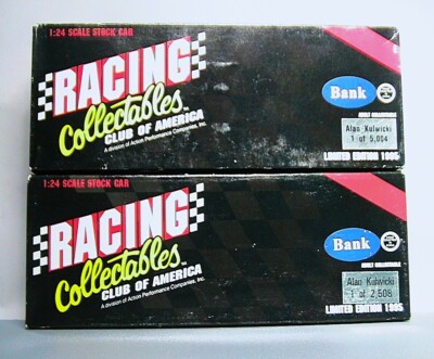 Pair of RCCA Action Alan Kulwicki Cars #7 Hooters & #7 ZEREX 1/24 Banks