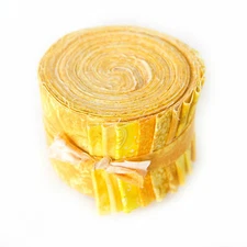 18 -pc It's All YELLOW Jelly Roll 2.5" pre-cut 100% cotton fabric quilting strip