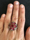 New ListingVINTAGE TURKISH STERLING 925 CLEAR & RED CZ BOHO GLAM RING *6.7 gm*