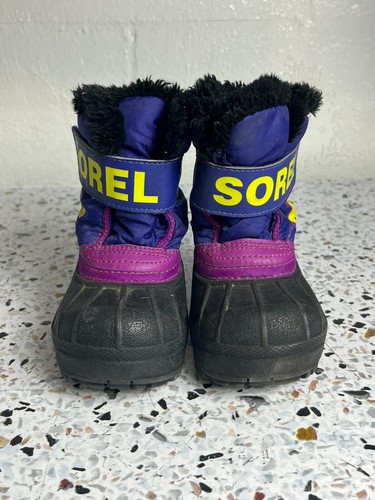 Sorel Winter Snow Boots Infant Size 5 Commander Waterproof Purple Blue Baby - Picture 3 of 14