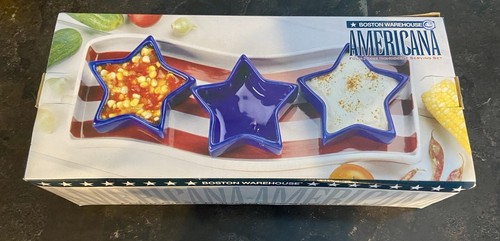 Vintage Boston Warehouse Americana 4 Piece Condiment Set - Picture 1 of 6