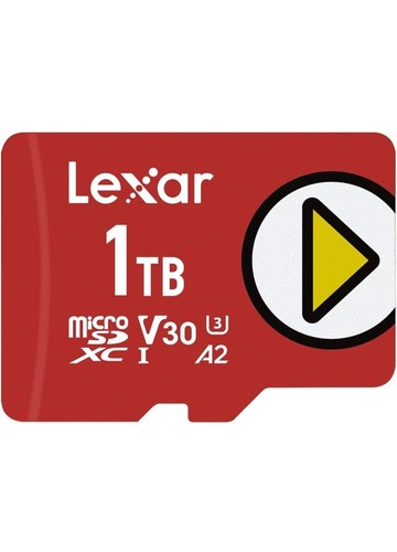 MicroSDXC PLAY Lexar 1 To, UHS-I, C10, U3, V30, A2, Full HD et 4K R&W 100 Mo/s - Photo 1 sur 8