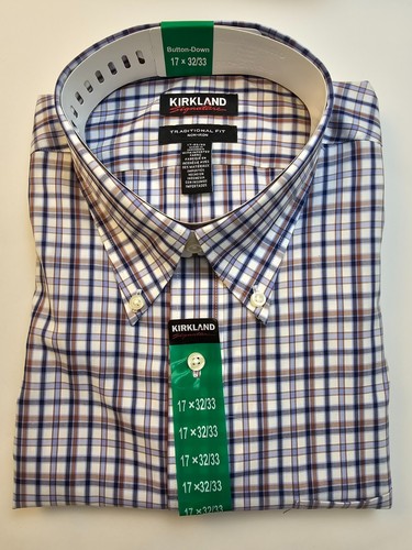 Kirkland Signature Men's 100% Pima Cotton Non-Iron Long Sleeve Dress Shirts - Picture 7 of 19