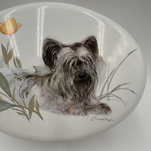 Vtg Lidded Metal Tin fts Skye Terrier/Tulips Mads Stage Artwork Made in England - Picture 7 of 16