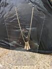 Metal Bar Stick Pendant Necklace Women's Peach And Gold Color