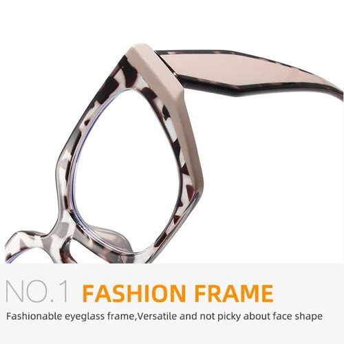 Retro Polygon Cat Eye Eyeglasses Frame Women's Fashion TR90 Oversized luxury - Picture 11 of 22
